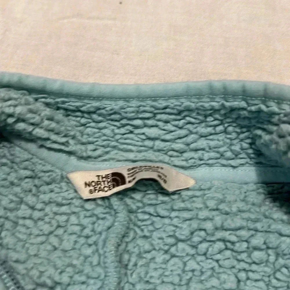 The North Face girls light blue fleece full zip jacket size M 10-12